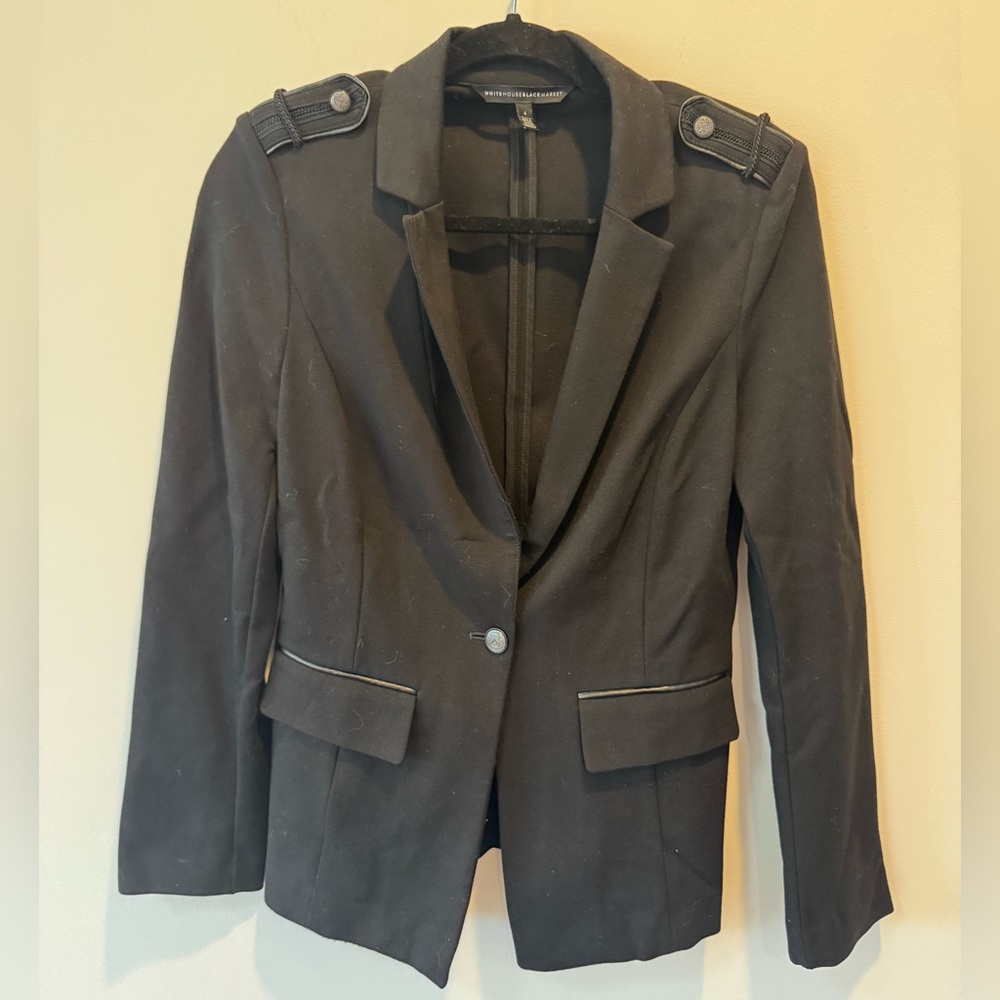 White House Black Market Black Women’s Military Style Blazer Size 4